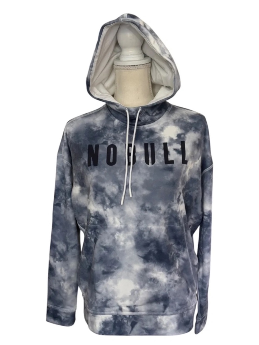 NOBULL Performance Tie Dye Pullover Hoodie Blue Gray Small
